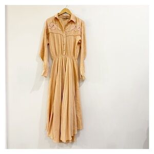Lilia Smitty Peach/orange 100% Cotton Western Dress with Long Sleeves size 11/12